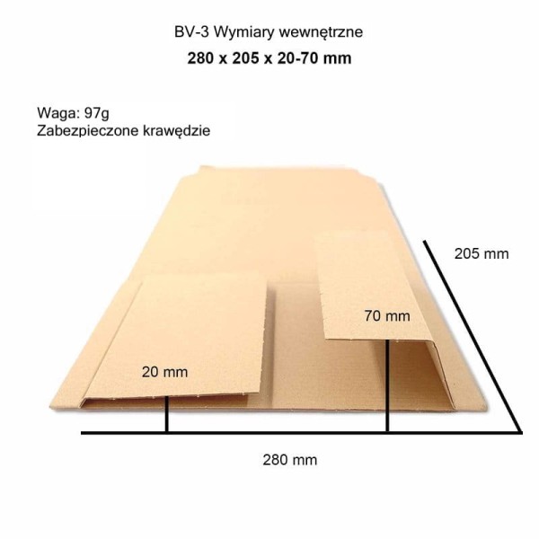 karton ovinovací obal 280x205x20 70 mm bv 3 hnědý