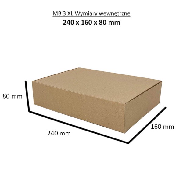 poštovní krabice 240x160x80mm MB3 XL hnědá (2)