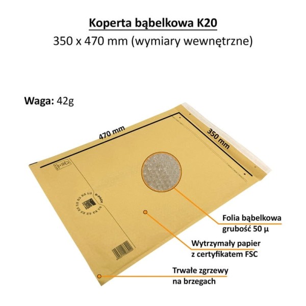 bublinková obálka k20 480x370 mm hnědá (6)