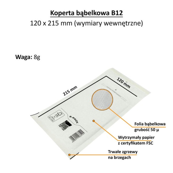 bublinková obálka b12 225x140 mm bílá (5)