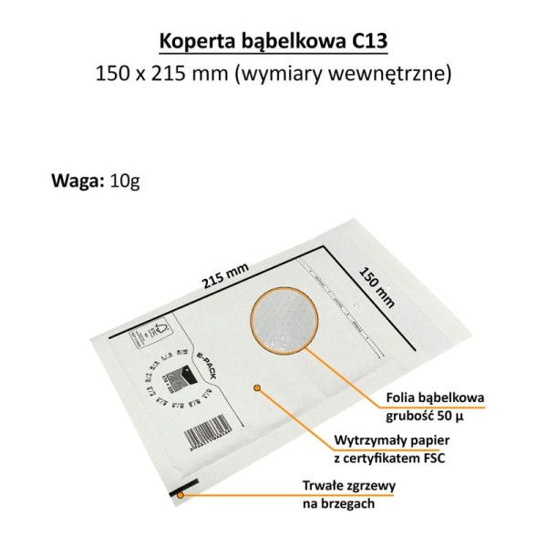 bublinková obálka c13 225x170 mm bílá (5)