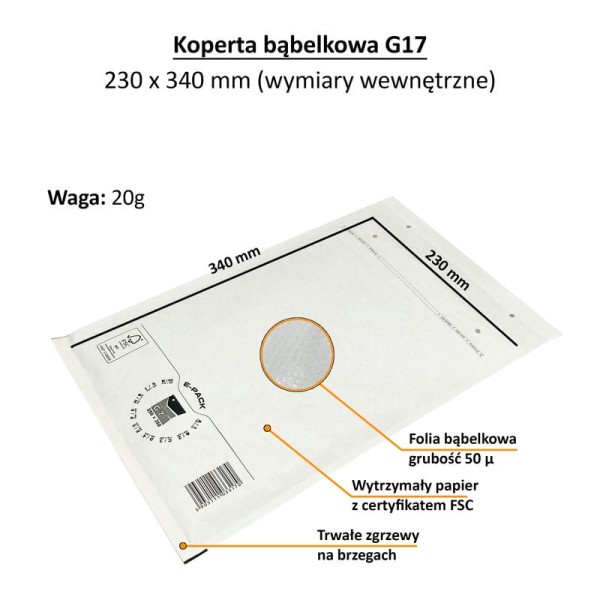 bublinková obálka g17 350x250 mm bílá (4)