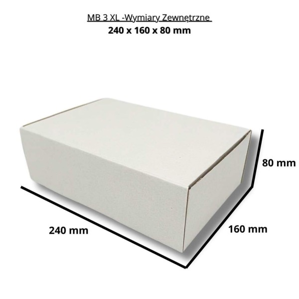 poštovní krabice 240x160x80mm MB3 XL bílá (4)