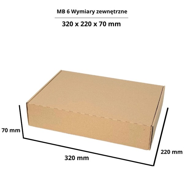 poštovní krabice 320x220x70mm s lepicí páskou mb6 (5)