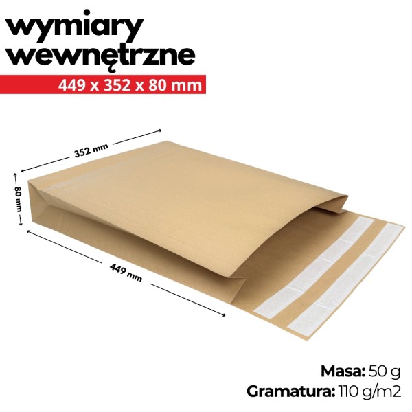 obálka s rozšířeným dnem 450x350x80 mm hnědá (4)